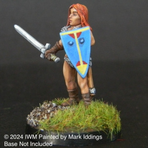 Female Barbarian Fighter with Sword and Shield